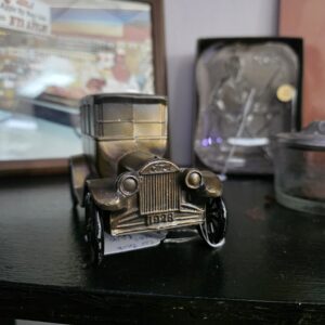 Vintage Banthrico 1928 Ford Model A Coin Bank | Bronze Finish Die-Cast Car Bank | Chicago, U.S.A.