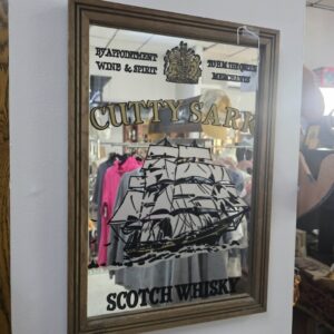Vintage Cutty Sark Scotch Whisky Advertising Mirror | Framed Bar & Pub Decor