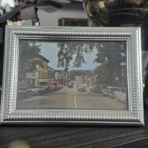 Vintage Framed Main Street Boonville New York Color Photograph Mid-Century Street Scene