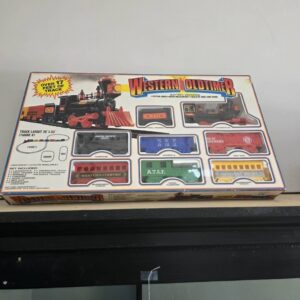 Western Oldtimer Battery Operated Train Set in Original Box Vintage Toy Railroad